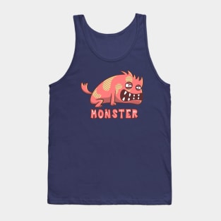 Angry Red Dog Monster Text Tank Top